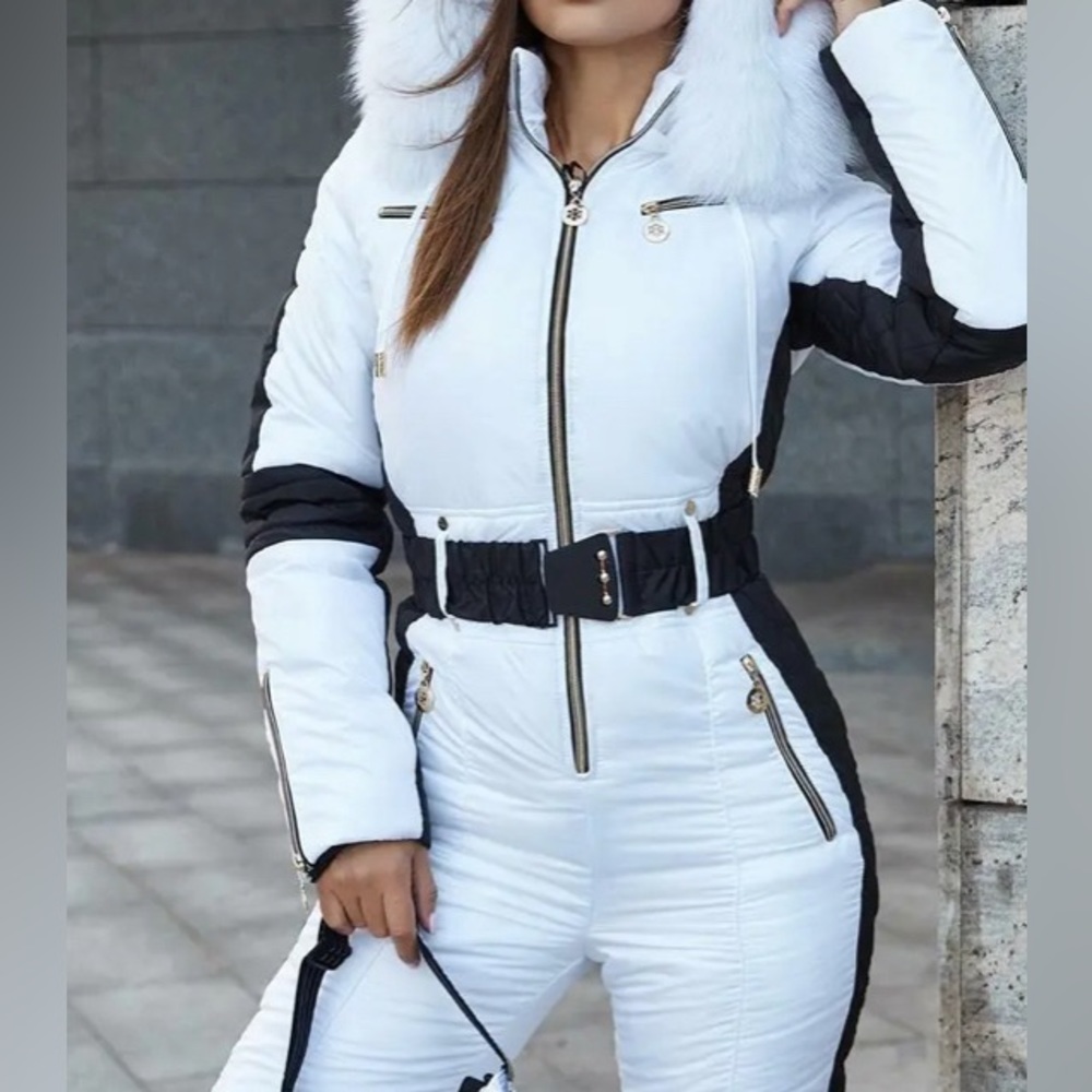 White & Black Ski Jumpsuit M/L
